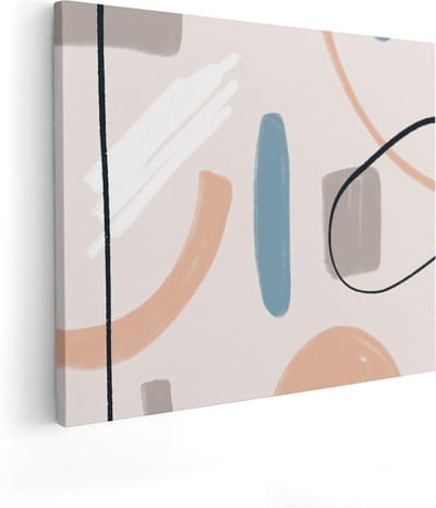 Artaza Canvas Schilderij Organisch Abstract - 50x40 cm - Muurdecoratie Woonkamer - Wanddecoratie Modern - Kamer Accessoires