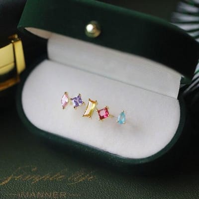 925 Sterling Zilver Koreaanse 5 Delen/Set Geometrische Stud Oorbellen Dames Mode Mode Show Sieraden