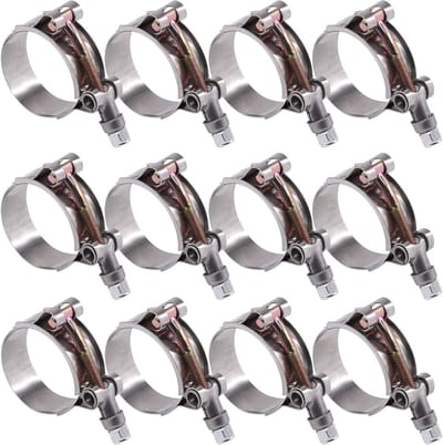 12 Stuks RVS T-Bolt Slangklemmen 41-46mm voor Turbo Inlaat en Intercooler Slangen