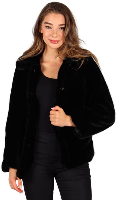 Luxe bontjas Astrakan Zwart Volwassenen Unisex Zwart Herfst/Winter Maat M