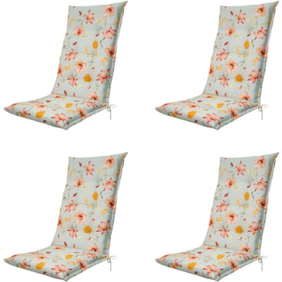 Madison - Tuinstoelkussen Hoge Rug Florina orange - Ca. 123x50 cm - Set van 4