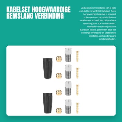 Dailygoods- Remkabelset Hoogwaardige Kwaliteit - Remkabels - Rem Buiten-/Aanhanger Kabel - Geschikt voor Shimano M355/M395 - Lichtgewicht - Duurzaam Roestvrij Staal - Remkabel