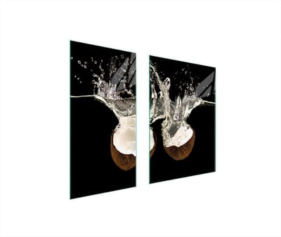 TMK ArtDeko - Beschermende Glazen Plaat - 75x52 cm - Kokosmotief - Hittebestendig - Veelzijdig Gebruik