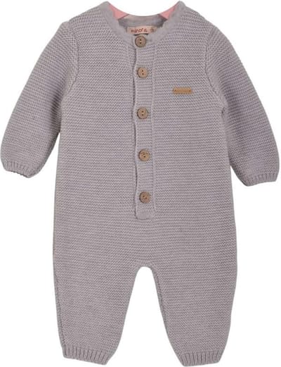 Minora gebreide unisex boxpakje- Baby jongens en meisjes- Maat 62/ 1-3 maanden-Newborn overalls winter- Romper- Baby kleding jongens-Zilver-Kraamcadeau - Babyshower Cadeau-Sinterklaas cadeautjes- Sinterklaas