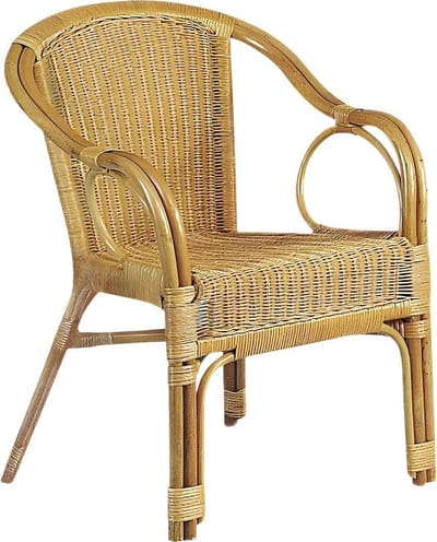 Rotan Merg Stoel - Ronde Zetel - Buiten Ontspannen - Comfortabele Zitting - 75 cm Hoog - Beige