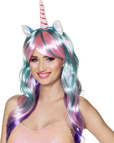 Boland - Pruik Eenhoorn Daydream Multi - Golvend - Lang - Vrouwen - Eenhoorn - Fantasy - Unicorn