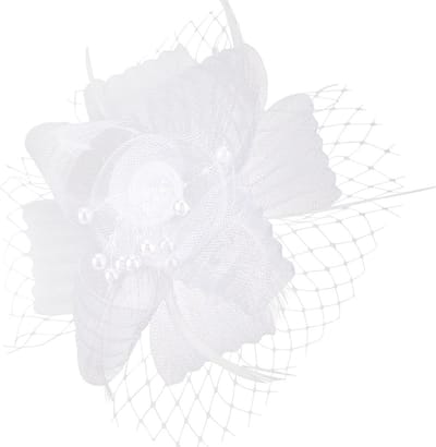 Fascinator Hoed - Cocktail Hoedje - Feestelijke Gelegenheden - Bloemen en Veertjes - One Size - Diverse Kleuren