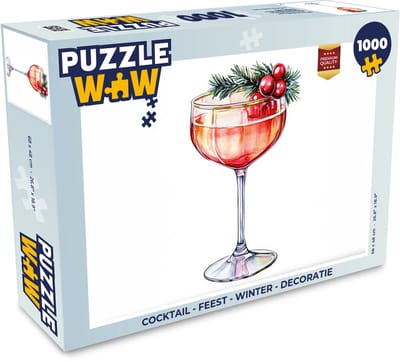 Puzzel Cocktail - Feest - Winter - Decoratie - Legpuzzel - Puzzel 1000 stukjes volwassenen