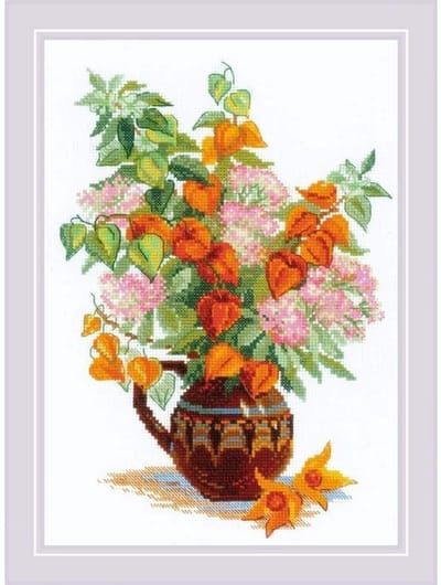 Borduurpakket Boeket met lampionplant