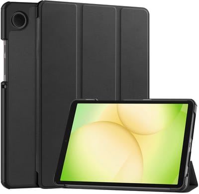 Hoes - Geschikt voor Samsung Galaxy Tab A11 - Dun & Stevig - Trifold Bookcase - Hard Cover - Hardcover Book Case - Tablet Hoesje - Zwart