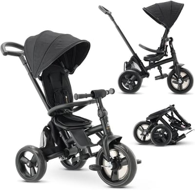 Kinder driewieler - Inklapbare fiets - Buiten spelen - Draaibare zitting - Tot 25 kg - Zwart