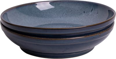 Saladeschaal 27,5 cm - Amadora - blauw met aqua - set van 2 - Portugees stoneware