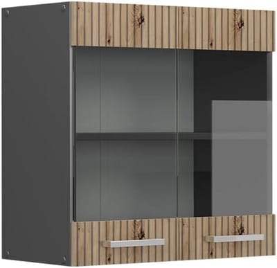 Compacte Keukenkast "R-Line" Ambachtelijk Eiken/Antraciet 60 cm