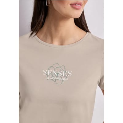 Shirt met ronde hals en Wording Artwork