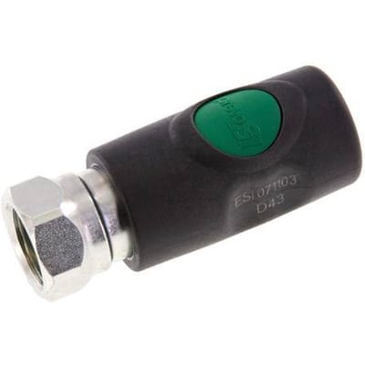 Composiet materiaal DN 7.4 Safety Luchtkoppeling Snelkoppeling met Drukknop G 1/2 inch Binnendraad - CLS7-F-C-SEP-012