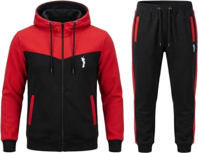 Hitman - Trainingspak Heren - Joggingpak Heren - Sportkleding Heren - Cadeau voor Man - Katoen - Rood/Zwart - Maat M