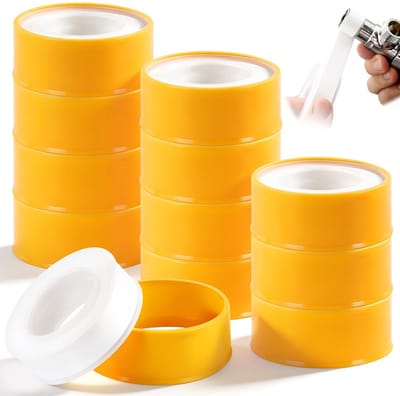 Dichtingstape voor Water- en Gasleidingen, PTFE Teflon Tape, 12 Rollen, 15 mm x 0.1 mm x 15 m, Perfect voor Loodgieterswerk en Verbindingen