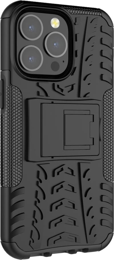 Peachy Shockproof TPU met stevig hoesje geschikt voor iPhone 13 Pro - zwart