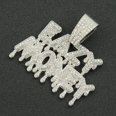 Europese en Amerikaanse mannen vol met diamanten creatieve mozaïek letter hanger ketting waterdruppel stijl gesp coole hiphop Cubaanse choker gray