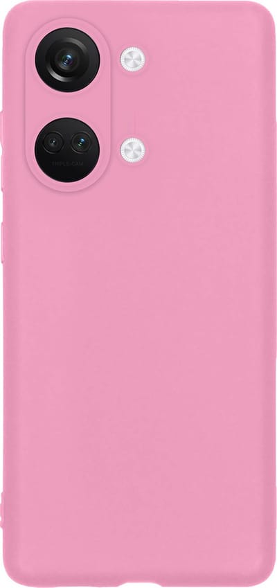 Hoes - Geschikt voor OnePlus Nord 3 - Sterk & Shockproof - Hoesje Cover - Siliconen Case - Lichtroze