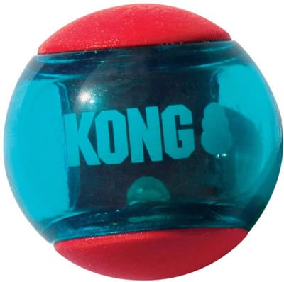 KONG Squeezz Action Honden Bal - Rubber - Rood - L - 8.3 cm