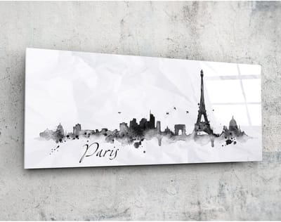 Panorama Glasschilderij - Parijs - Eiffeltoren - 92 x 36 cm