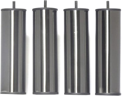 Set van 4 Zwarte Metalen Bedpoten van 20 cm Hoog - Ø60mm