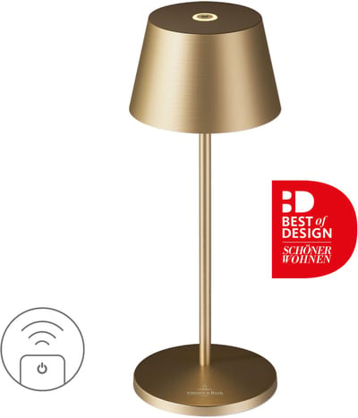 Sompex | Seoul Micro RC| Goud geborsteld | oplaadbare tafellamp |