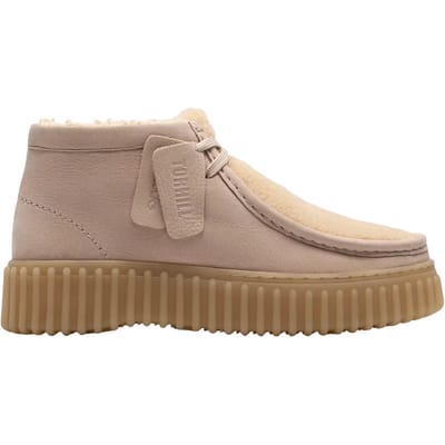 CLARKS Torhill Moss Dames Veterschoenen - Sand Wlined