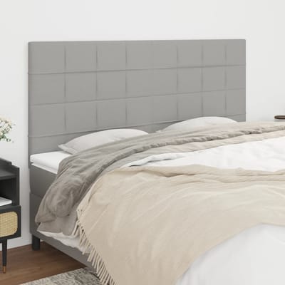 vidaXL - Hoofdbord - lichtgrijs - 180x5x118/128 - cm - stof