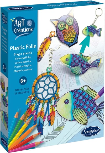 Sentosphère knutselset plastic folie creatief speelgoed sleutelhanger.