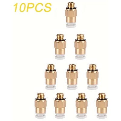 Lot de 10/20 accessoires d'imprimante 3D, extrudeuse pneumatique à distance Repap avec vis M6 pour tuyau 4 x 2 mm 10pcs beige