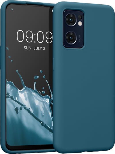 kwmobile telefoonhoesje geschikt voor Oppo Find X5 Lite - Hoesje met siliconen coating - Smartphone case in mat petrol