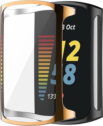 KELERINO. Full cover hoesje geschikt voor Fitbit Charge 5 - Rose Goud