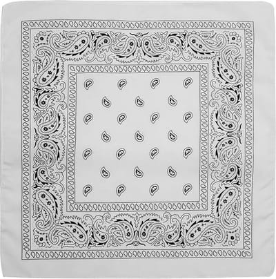 Fako Fashion - Bandana - Hoofddoek - Mondbescherming - Zakdoek - Sjaal - Paisley - Wit