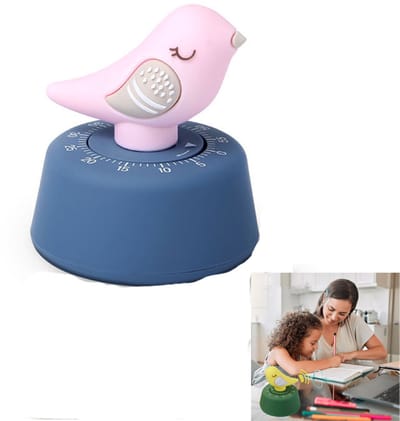 Mechanische timer - Afteltimer - Concentratietimer - Productiviteitstimer - Handmatige afteltimer van 60 minuten - Studietijdmanager - Tijdmanagementtimer - Geschikt voor kinderen, klaslokaal, thuis, studeren en koken - Roze en blauw