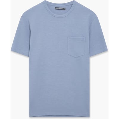 French Connection Ottoman Pocket Lgt Blue Mel Maat: XS | Basic T-Shirts Outlet | Heren | Blauw