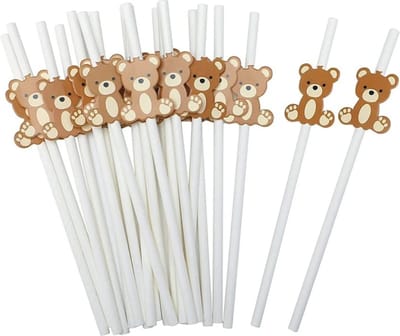 25 rietjes Bear - beer - beren - rietjes - babyshower - genderreveal - kinderfeest - party