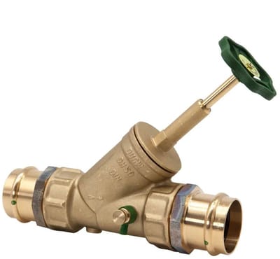 Schlösser Armaturen JS Vrijstroomventiel, met persaansluiting (binnendraad), met aftapping, met stijgende spindel, DN50, persdiameter 54mm, DVGW gekeurd, 0015185400001