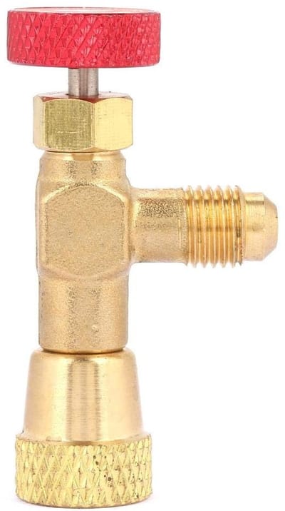Dailygoods - Doorstroomregelventiel - Messing Adapter - Duurzaam en sterk - 1/4 inch - 5/16 inch - Veiligheidsventiel voor R410A - Geschikt voor airco...