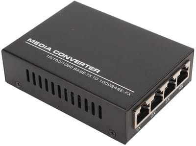 Dailygoody - Glasvezelconverter - Gigabit - Tot 25km - 1 Optische Poort 4 Elektrische Poorten - Universele compatibiliteit - Ideaal voor netwerken