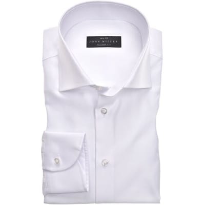 John Miller Overhemd Tailored Uni Wide Spread Wit / male