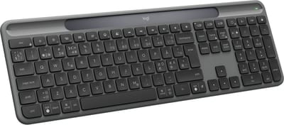 Logitech K980 Signature Slim Solar+ Wireless - Toetsenbord - Engels (US international) - Grijs