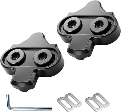 Set van fietsschoenplaatjes, antislip pedaalplaten met schroeven en metalen platen, duurzaam en verstelbaar voor 2-holeschoenen