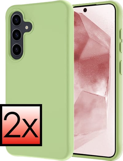 Hoesje - 2 Stuks - Geschikt voor Samsung Galaxy A55 - Sterk & Shockproof - Case Siliconen - Back Cover - Telefoon Hoes - Groen