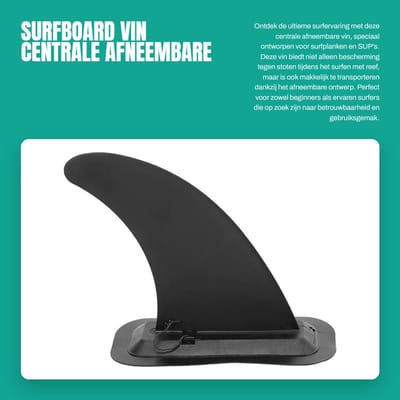 Dailygoods- Vinnen Centrale Afneembaar - Surfboard/SUP - Schokbestendig - Hoogwaardig PVC - Sterk/Duurzaam - Bevestigingsclip - Surfvin