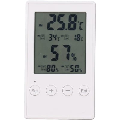 Luchtvochtigheids- en Temperatuurmonitor Multifunctionele Digitale Hygrometer Thermometer met Sonde voor Thuis gray