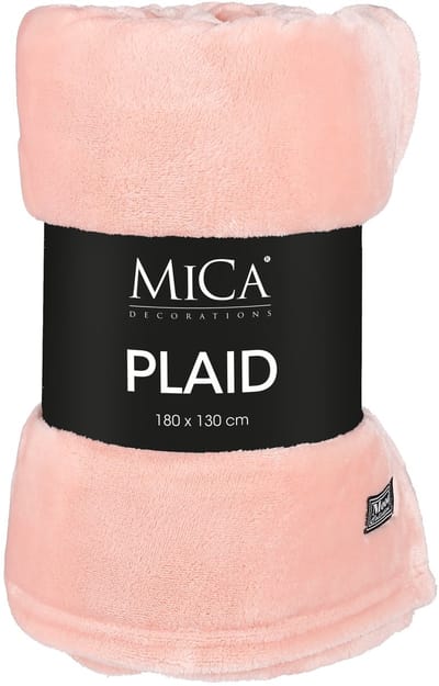 Mica Decorations Famke Fleece Plaid - L180 x B130 cm - Perzik