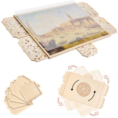 VEVOR 2000 stukjes draaibaar puzzelbord met 5 lades en deksel, draagbare puzzeltafel (1045 x 763 x 36 mm), puzzelaccessoires voor volwassenen, puzzelorganizer en opbergsysteem voor puzzelborden