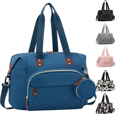 Luiertas draagtas - Babytas schoudertas - Baby verzorging - 10 handige vakken - 18 x 42 x 29 cm - Grijs